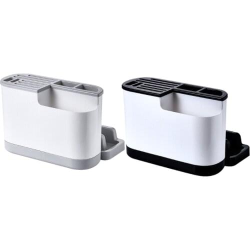 Kitchen Utensil Holder Plastic Knife Block Drainboard Cutting Board Storage Rack 94PF
