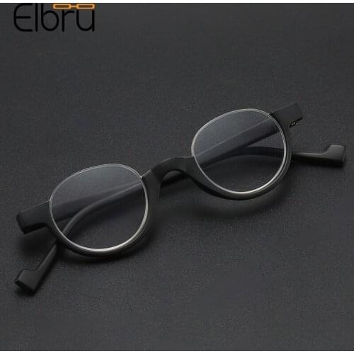 Elbru 2021 Ultralight Small Round Frame Reading Glasses Women Men Half-frame Clear Lens Presbyopia Eyeglasses Diopters +1.0 +4.0
