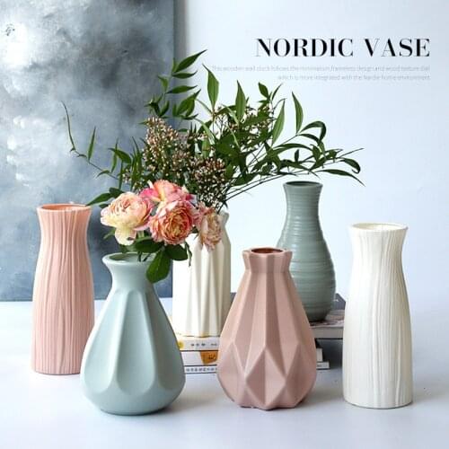 Europe Green Plastic Vase with Simple Style In Northern Planters for Indoor Plants Flower Pots Decorative Balcony Decorations