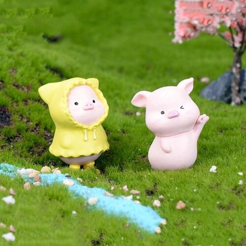 1/6pcs Pigs Figurines Mini Pigs Small Toy Decorative Pigs Animals Ornament for Home Table Desk Garden Bonsai Landscape HFing