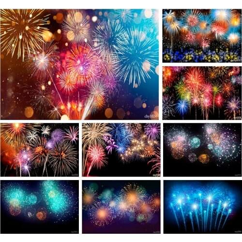 LEVOO Happy New Year Backdrop Gorgeous Fireworks Celebration Party Decor Photography Background Photo Studio Vinyl Photophone