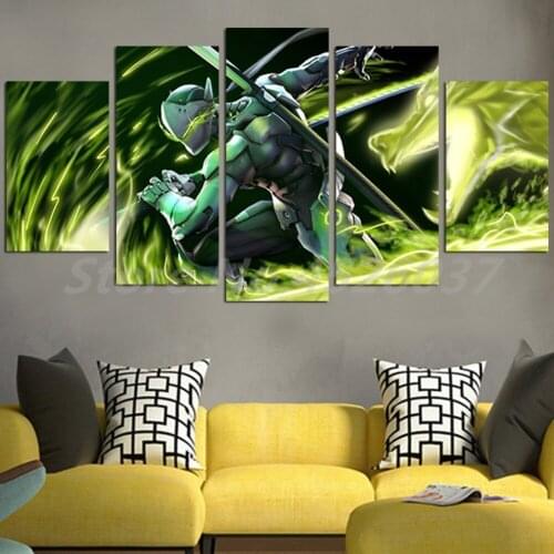 OW Hot Games Canvas HD Prints Posters Framework 5 Pieces over watch Home Decor Wall Art Pictures For Living Room Paintings