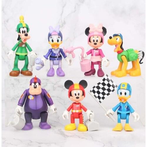 2/4/6/7PCS Disney Mickey Mouse Minnie Mouse Donald Duck Daisy Duck Collection Action Figure Doll Cute Mickey Toys Set Kids Gift