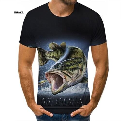 Summer Fish Outdoor 3D Print Men T Shirt Cool Fishing O-Neck Short Sleeve Casual Oversized Male T-Shirts Men Clothing Tops Tee