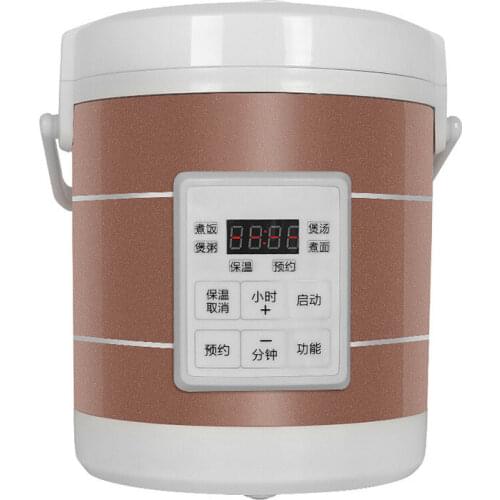 1.6L Multicooker Electric Rice Cooker 12V-24V Car Truck Travel Portable Soup Pot Cooking Pot 12H Appointment Food Container