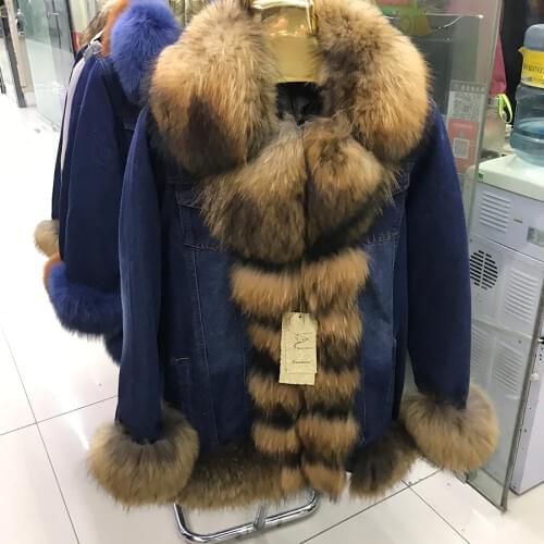 Down Coat Jacket 2020 New Winter Women Fashion Outwear Thick Warm Real Racoon Fur Trims Fast Shipping