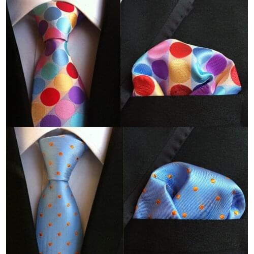 GUSLESON 8cm Silk Tie Set Blue Red Floral Polka Dot Necktie For Men Business Slim Gift Wedding formal Neck Ties Accessories