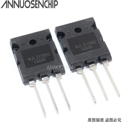 5Pairs MJL21195G MJL21195 + MJL21196G MJL21196 TO-3PL 16A 250V 200W new and original