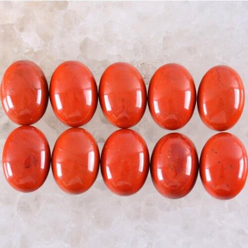 10Pcs/Lot 13x18MM Natural Stone Breciated Jaspe No Drilled Hole Oval Cabochon CAB Bead For DIY Jewelry Making Ring K1579