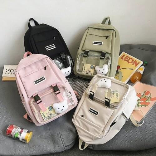 Casual Transparent Designed Women Travel Backpacks Large Capacity Female High School Bags for Teenage Girls University Bookbags
