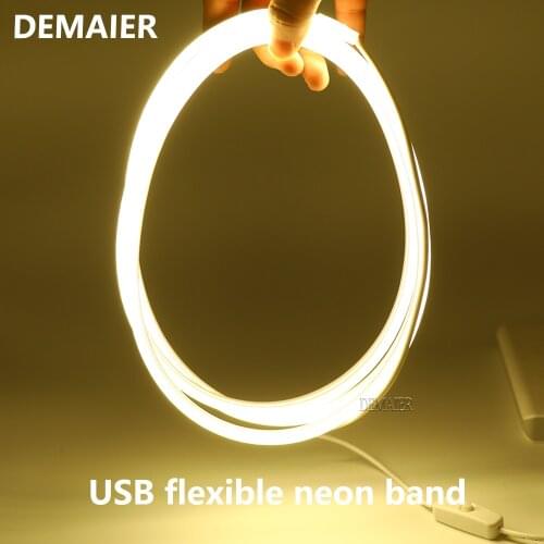USB flexible neon lamp seil rohr For Home decoration DIY shape Color rainbow Neon led strip light app 5V WS2812B Smart 5050 RGB