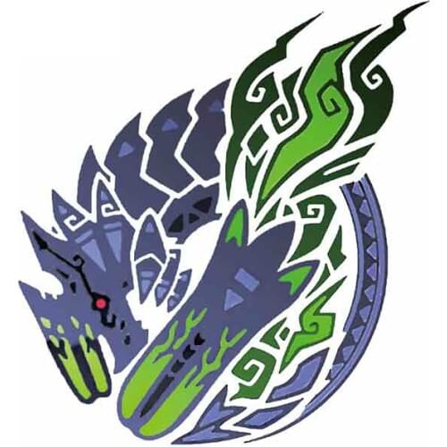 Monster Hunter World Logo Camper Stickers Vinyl Car Sticker Anime Decals 3D JDM VAN Decoration Accessories KK13*10cm