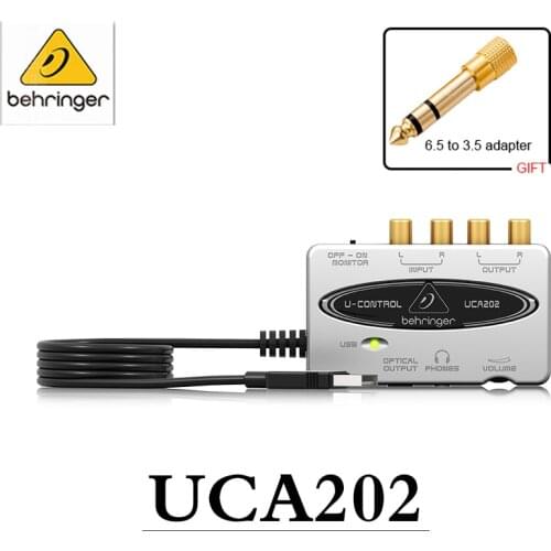 BEHRINGER UCA202 External Sound Card Mini Computer Recording Portable 2 In 2 Out