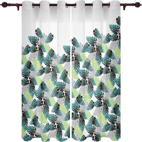 Tropical Plant Jungle Leaf Curtains for Living Room Kitchen Window Curtain Luxury Curtains for Bedroom Kids