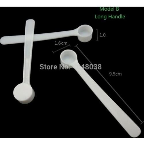 0.5g Plastic Spoon Powder Measuring Spoons Mini Packing Tool Individual Packaging Small Ladle Long Handle Flat Spoon 100pcs/Lot