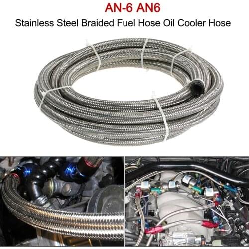 1.5/2/3M AN-6 AN6 Braided Oil Line Fuel Hose Oil Gasoline Brake Line Hose For Racing Motorcycle Hose