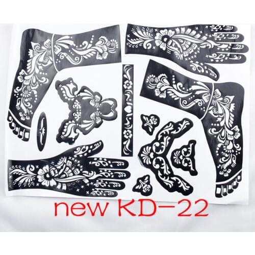 1pc new KD22 Tattoo Template hands/feet henna tattoo stencils for airbrushing professional mehndi new Body Painting Kit supplies