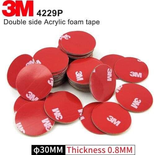20Pcs 30mm circle die cut Gray 3M 4229P thickness 0.8mm Car Tape Double Sided Sticker Acrylic Foam Adhesive Tape