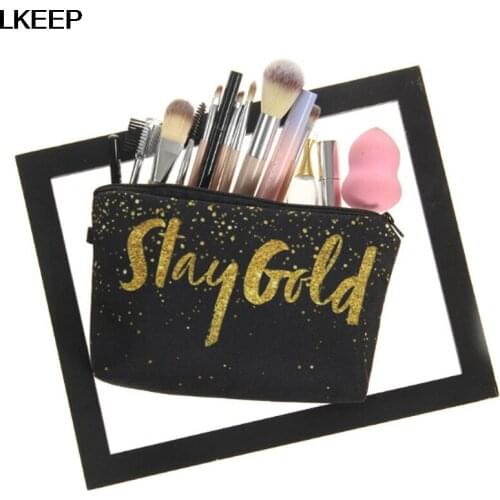 Black Creative Printing Pug With Bow Tie Make Up Bags Portable Cosmetic Bag Cases Fashion Women Bag Organizer For Cosmetics