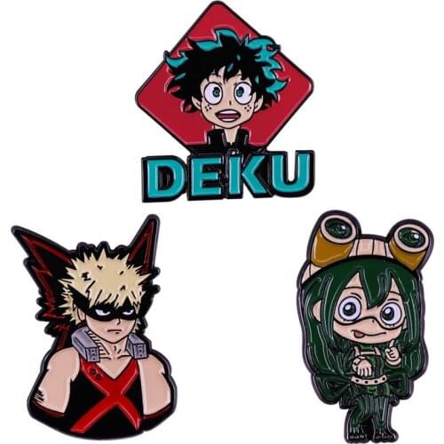 Anime My Hero Academia Deku Bakugou Katsuki Enamel Brooch Pins Badge Lapel Pin Brooches Collar Jeans Jacket Fashion Jewelry