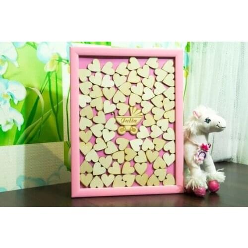 Personalised wooden baby shower engraved Alternative Wooden guestbooks birthday party memory Drop box top signature guest books