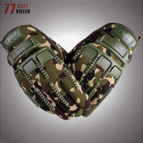 Camouflage Tactical Gloves Men Military Full Finger Airsoft Shooting Hunting Mittens Male Anti-Slip Motocycle Cycling Gloves