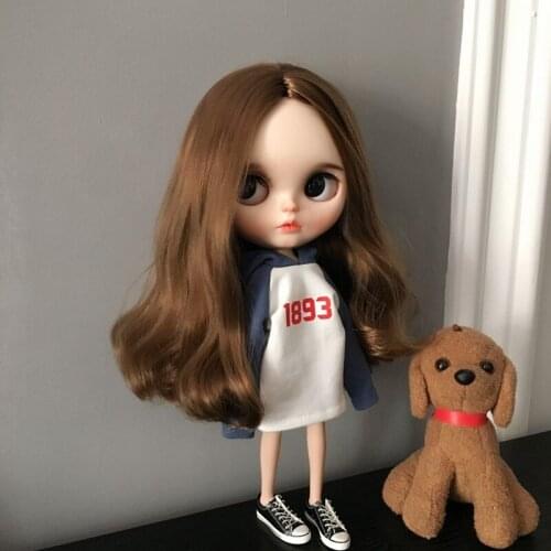 New Fashion Dolls Blyth Clothes letter Long Sleeve Hoodie Hat for ob24, Azone, Pullip, Blyth Clothes for 1/6 doll accessories