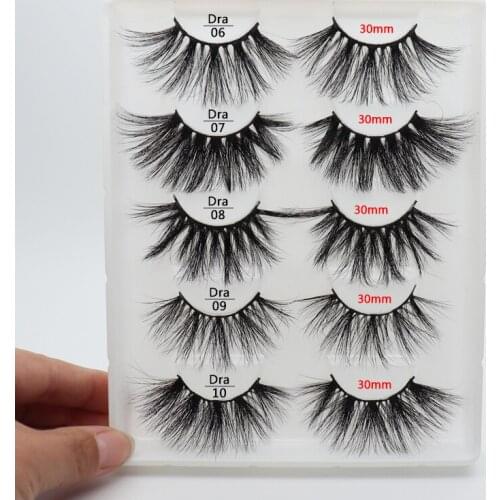 2019 new 30MM super long water mane false eyelashes five pairs of three-dimensional multilayer 6D eyelashes