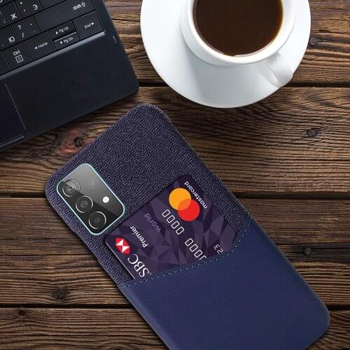 Luxury Business Phone Case For Samsung A52 Case Galaxy A 52 5G Cloth Texture PU Antiskid Cover For Galaxy A52 5G 6.5" 2021 Funda