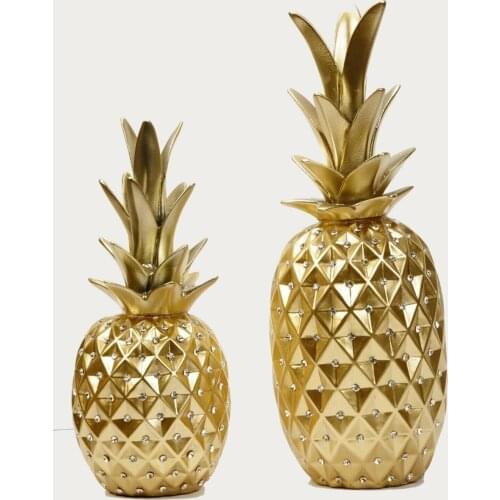 Nordic Light Luxury Ceramic Pineapple Golden Creative Home Living Room Porch Model Room Soft Decoration Wedding Gift