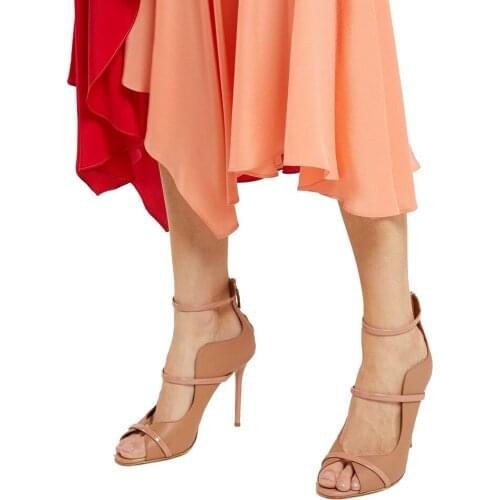 Fashion High Heels Sandals Brand Women Shoes Fish Mouth Strap Stiletto Gladiator Sandalias Mujer Genuine Leather Thin Heels Pump