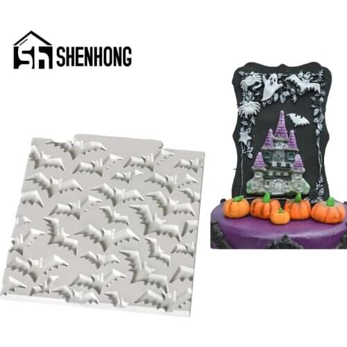 SHENHONG Halloween Bat Cupcake Fondant Decorating Tools Gumpaste Sugar Craft Cake Silicone Mold Candy Clay Chocolate Moulds