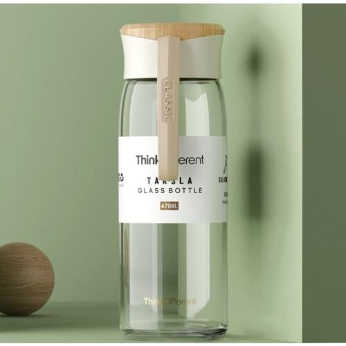 Glass cup female portable contracted colorless transparent portable cup with a cup of pure and fresh, is bottle creative trend