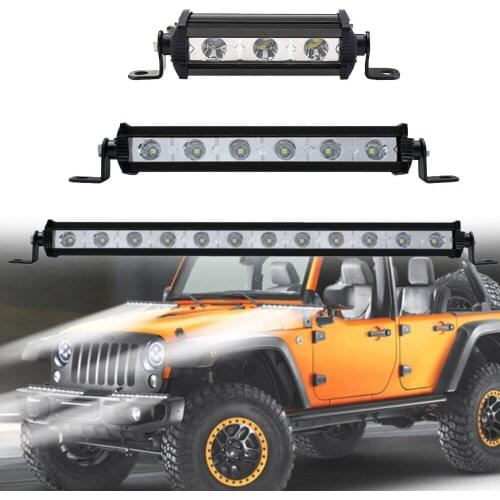 Slim LED Work Light Bar 4 -20 INCH Single Row SUV 4X4 Truck Trailer Pickup Ultra Thin Bumper Spotlight Indicator Lamp 12V 24V