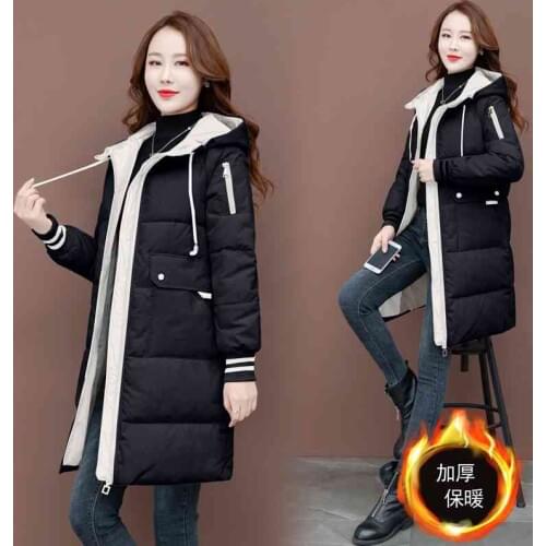 Womens Winter 2020 Warm Hooded Parka Jacket Coat Thickened Cotton Padded Overcoat Plus size Casual Loose Long Jackets and Coats