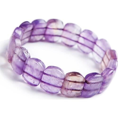 Genuine Natural Quartz Rectangle Crystal Beads Bracelet Women Femme Charm Stretch Bracelet Free Shipping