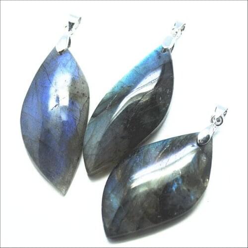 1pc Nature Canada Labradorite Stone Charms Pendants Import Fashion Beads Loose Semi Precious Accessories Free Shipping