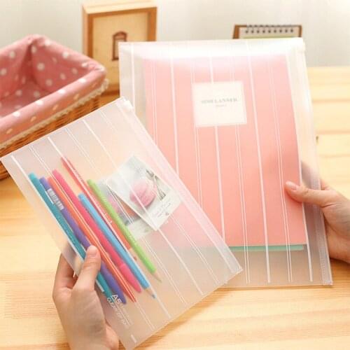 1PC Thicken Folder Transparent File Bag Office Organizers PP Document Organizer File Folder A4&A5