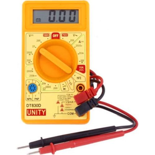 1 Pc Yellow Plastic Shell LCD Display Ohm AC DC Voltmeter Ammeter Digital Multimeter