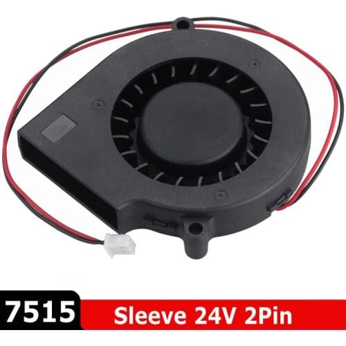 100Pcs/lot Gdstime 2Pin 24V 75mm x 15mm 7515 Brushless Cooling Cooler DC Centrifugal Turbo Blower Fan