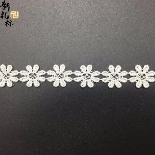15Yards Water Soluble Sewing Lace Trim For Bridal Dress Embroidered White Lace Ribbon Appliques Black Lace Fabric Dantel Aplike