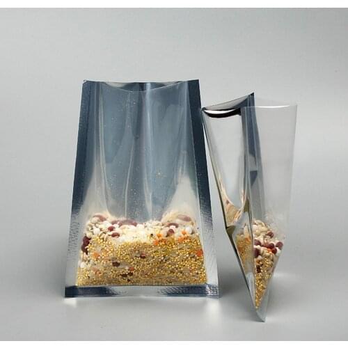 50 pcs One Side Clear and aluminum foil Bags Heat Sealable Pouches,Transparent And Foil Pouches Width From 15cm to 35cm