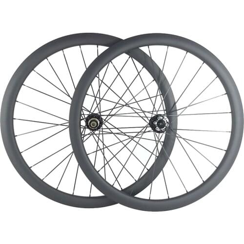 700c 38mm tubeless U shape road disc carbon wheels clincher wheelset UD 3K 12K matte glossy front QR 12mm 15mm rear 135mm 142mm