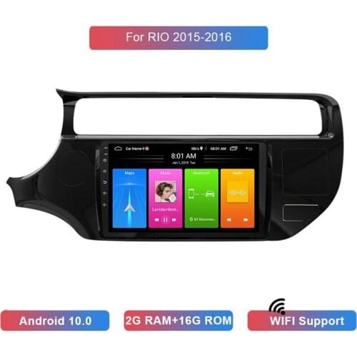 9 Inch 2 Din Android 10.0 Car MP5 Player Stereo Radio 2+16GB Wifi Bluetooth GPS Navigation For Kia Rio 2015-2016