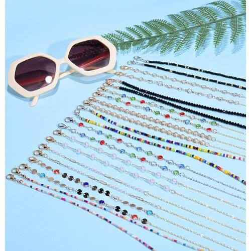 Fashion Metal Glass Bead Sunglasses Glasses Chain For Womens Strap Hang Spectacle Cord Holder Lanyards Luxury Summer 2021 New