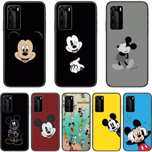 Micky Mouse Disney Phone Case For Huawei P 40 30 20 10 9 8 Lite E Pro Plus Black Etui Coque Painting Hoesjes comic fashion