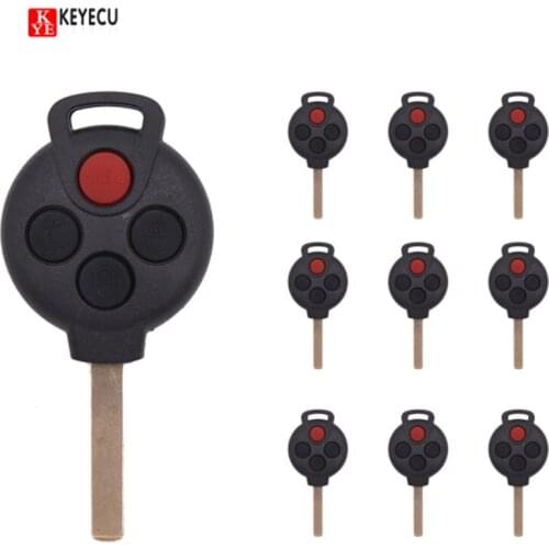 KEYECU New Uncut Remote key Shell Case Fob 4B for SMART Fortwo 450 Forfour 451 Roadstar