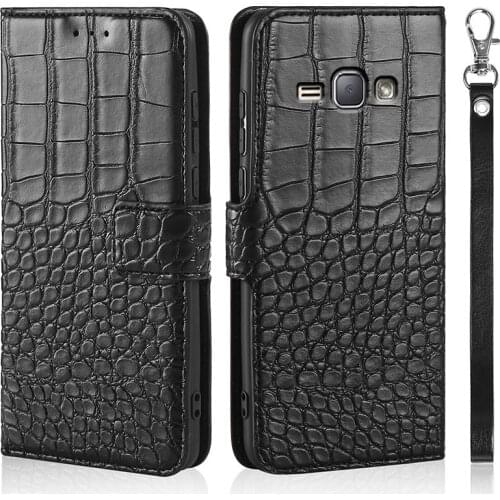 Phone Case for Samsung Galaxy J1 2016 J120 J120F J1(6) SM-J120F/DS Case Wallet Crocodile Texture Leather Book Design Phone