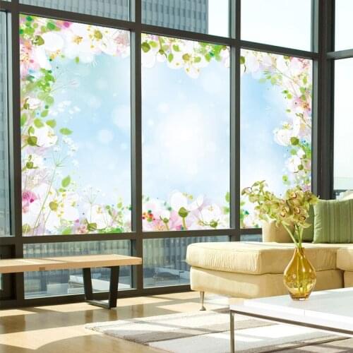 Customized electrostatic frosted glass film living room balcony window sticker office bathroom sliding door shading sticker