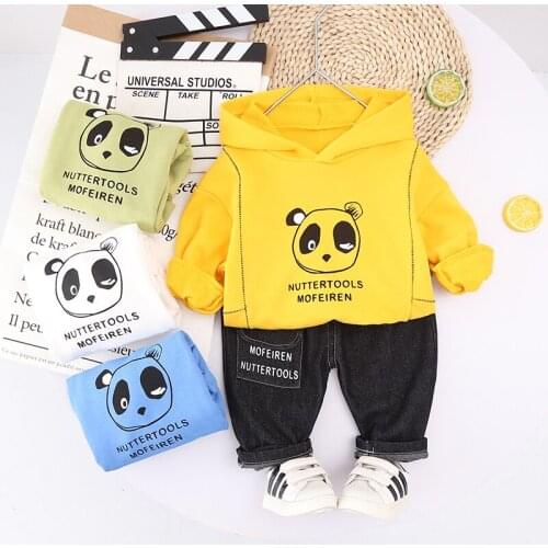Toddler Boy Girl Cotton Hooded Sweatshirt Clothing Set Active Childrens Spring Autumn Kids Casual Sports Outfits 1 2 3 4 5 Year